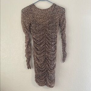 Floral Ruched Long Sleeve Dress